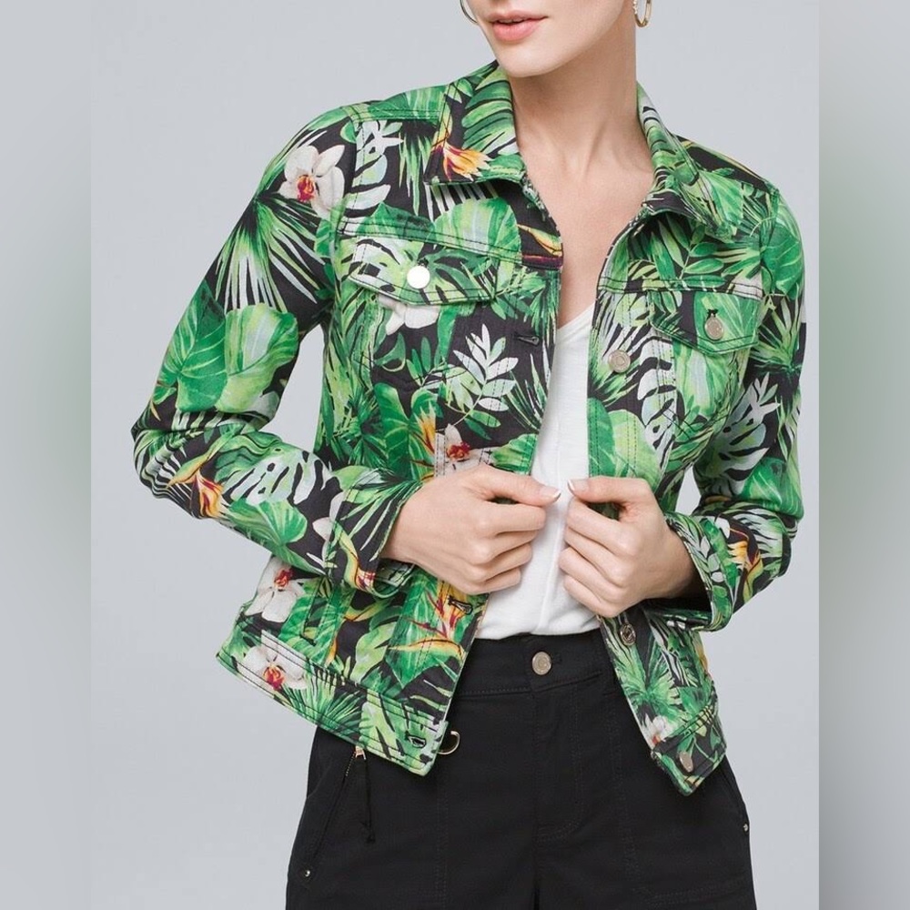 White House Black Market Tropical Denim Jacket